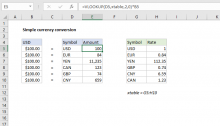 Excel formula: Simple currency conversion