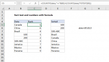 Excel formula: Sort text and numbers with formula