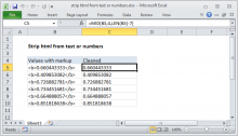 Excel formula: Strip html from text or numbers