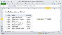 Excel formula: Sum if cells contain specific text