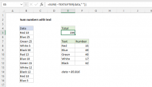 Excel formula: Sum numbers with text