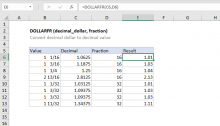 Excel DOLLARFR function