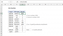 Excel CELL function