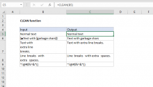 Excel CLEAN function