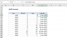Excel DATE function