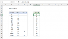 Excel GCD function