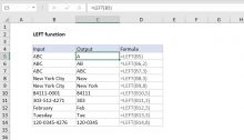 Excel LEFT function