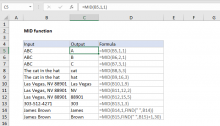 Excel MID function
