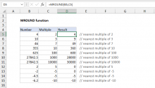 Excel MROUND function