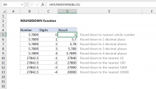 Excel ROUNDDOWN function