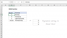 Excel ROW function