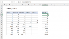 Excel SUMSQ function