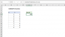 Excel SUMX2PY2 function