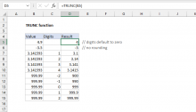 Excel TRUNC function