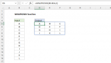 Excel WRAPROWS function