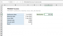 Excel PRICEMAT function