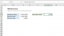 Excel TBILLEQ function