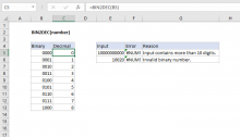 How to use the Excel DEC2BIN function | Exceljet