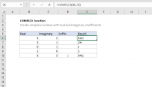 Excel COMPLEX function