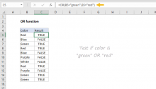 Excel OR function
