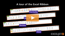 Video thumbnail for A tour of the Excel Ribbon