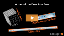 Video thumbnail for A tour of the Excel interface