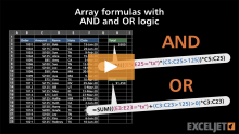 Video thumbnail for Array formulas with AND and OR logic