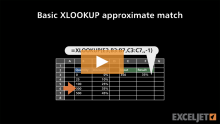 Video thumbnail for Basic XLOOKUP approximate match