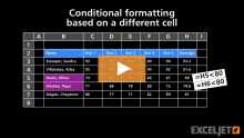 Video thumbnail for Conditional formatting based on a different cell