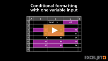 Video thumbnail for Conditional formatting with one variable input