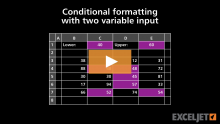 Video thumbnail for Conditional formatting with two variable inputs