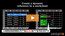 Video thumbnail for Create a dynamic reference to a worksheet