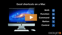 Video thumbnail for Excel shortcuts on a Mac