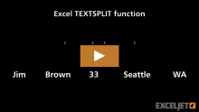 Video thumbnail for Excel TEXTSPLIT function