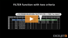Video thumbnail for FILTER function with two criteria