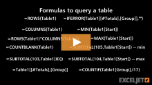 Video thumbnail for Formulas to query a table
