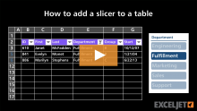 Video thumbnail for How to add a slicer to a table