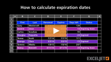 Video thumbnail for How to calculate and highlight expiration dates