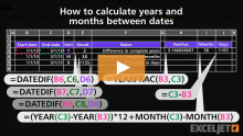 Video thumbnail for How to calculate years and months between dates 