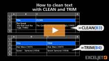 Video thumbnail for How to clean text with CLEAN and TRIM