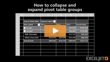 Video thumbnail for How to collapse and expand pivot table groups