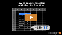 Video thumbnail for How to count characters with the LEN function