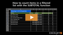 Video thumbnail for How to count items in a filtered list