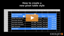 Video thumbnail for How to create a new pivot table style
