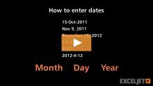 Video thumbnail for How to enter dates in Excel