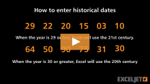 Video thumbnail for How to enter historical dates in Excel
