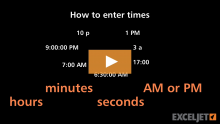 Video thumbnail for How to enter times in Excel