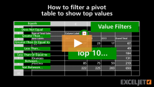 Video thumbnail for How to filter a pivot table to show top values