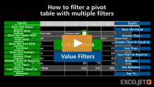 Video thumbnail for How to filter a pivot table with multiple filters