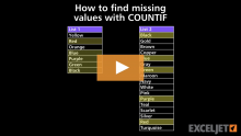 Video thumbnail for How to find missing values with COUNTIF